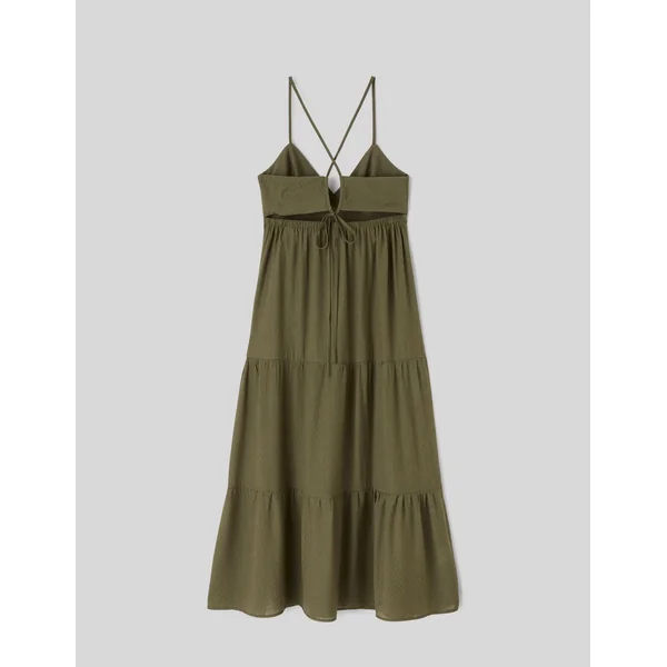 Robe longue à découpes dans le dos Vert kaki