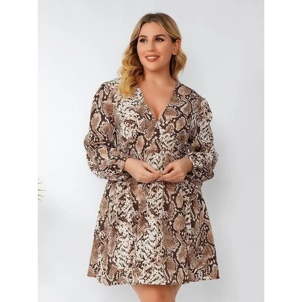 Robe Manche Longue et Motif Serpent