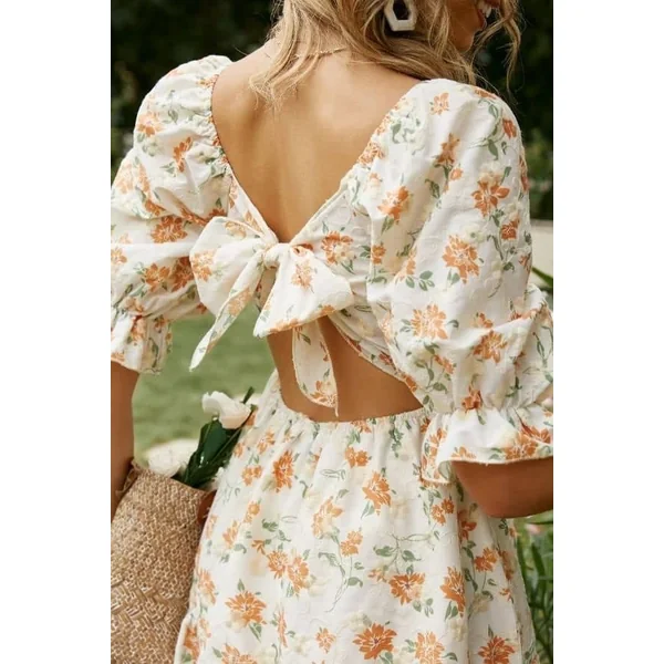 Robe Manches Ballon Champêtre