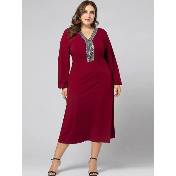 Robe Manches Longues Grande Taille