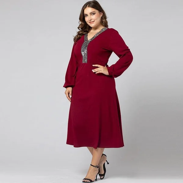 Robe Manches Longues Grande Taille