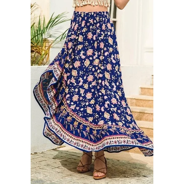 Robe Maxi Bohème Taille Haute