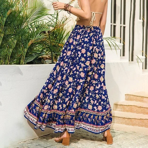 Robe Maxi Bohème Taille Haute