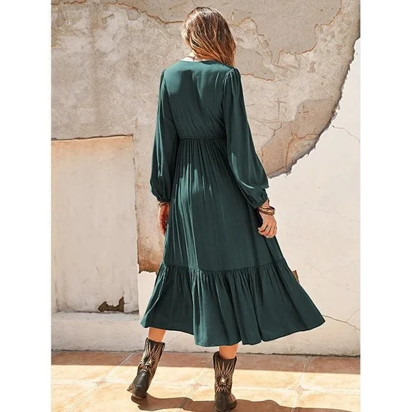 Robe Midi Bohème À Volants