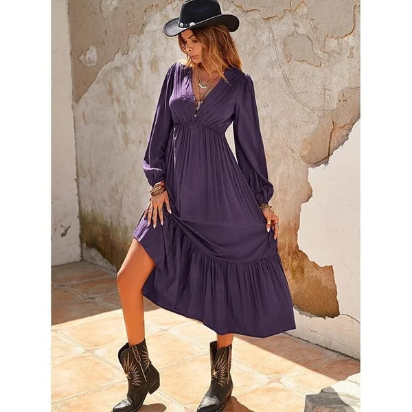 Robe Midi Bohème À Volants