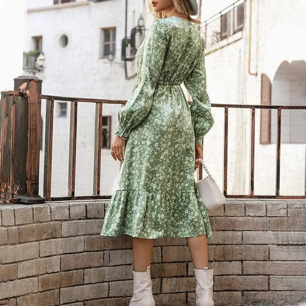 Robe Midi Vert Campagne