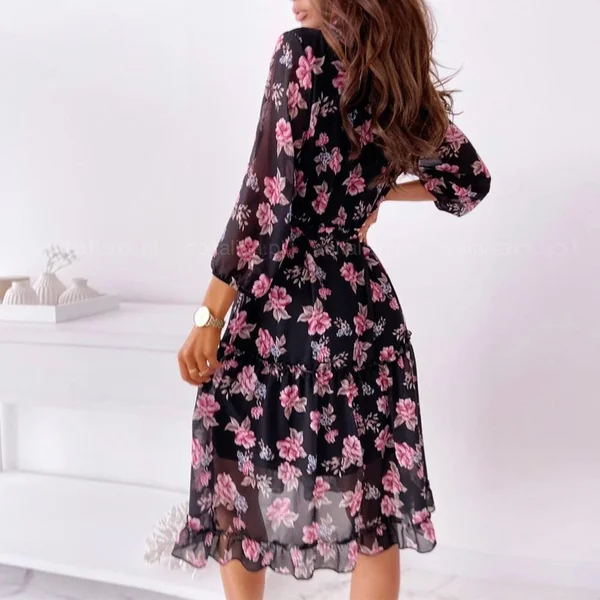 Robe Noire À Fleurs Roses