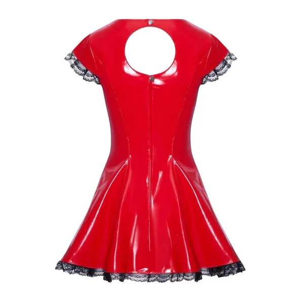 Robe patineuse vinyle rouge