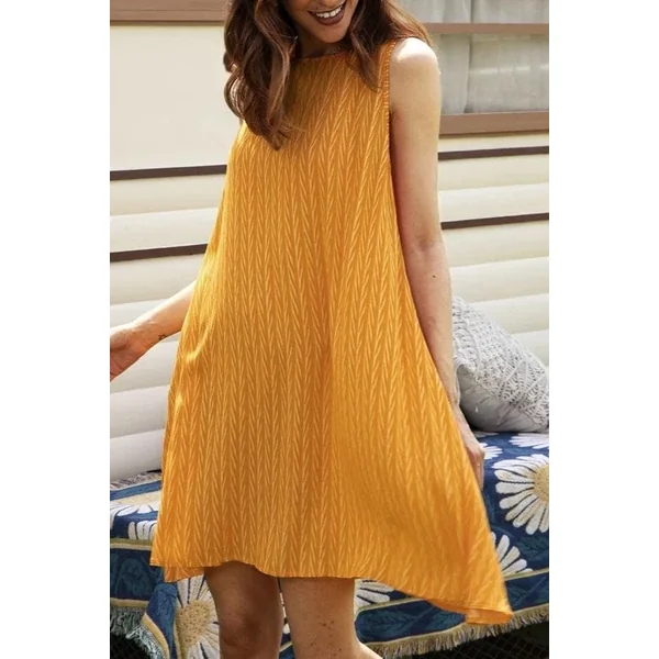 Robe Sans Manches Jaune Décontractée