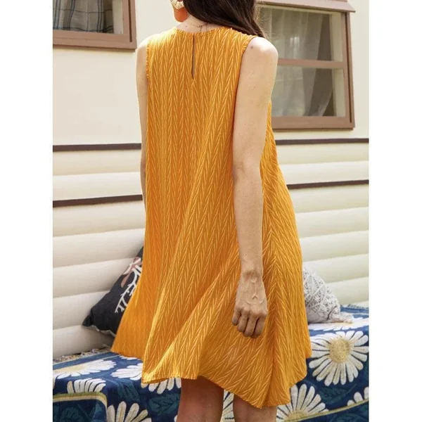 Robe Sans Manches Jaune Décontractée