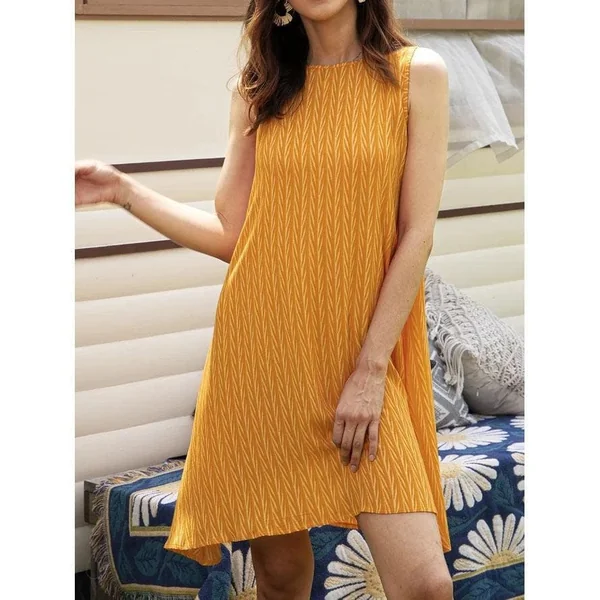 Robe Sans Manches Jaune Décontractée
