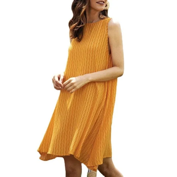 Robe Sans Manches Jaune Décontractée