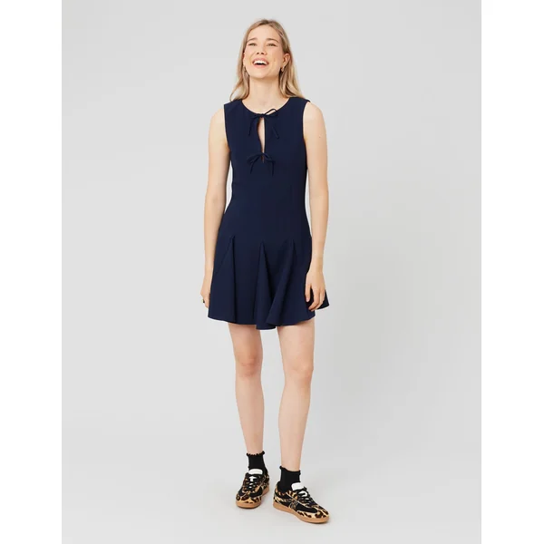 Robe sans manches patineuse Bleu foncé