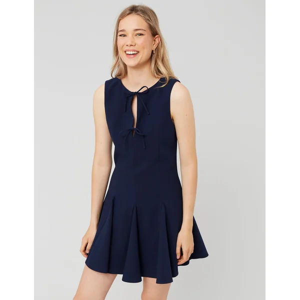 Robe sans manches patineuse Bleu foncé