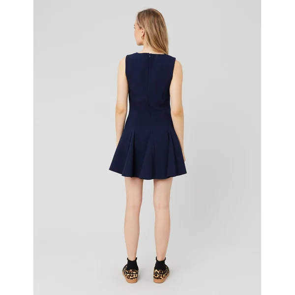 Robe sans manches patineuse Bleu foncé