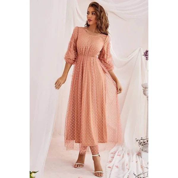Robe Simple Manche 3/4 Pour Mariage Champêtre