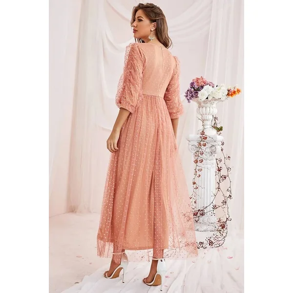 Robe Simple Manche 3/4 Pour Mariage Champêtre