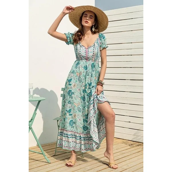 Robe Taille Haute Style Bohème