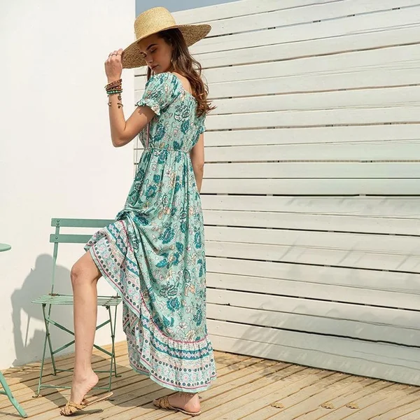 Robe Taille Haute Style Bohème