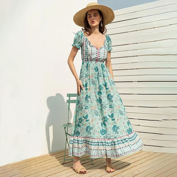Robe Taille Haute Style Bohème