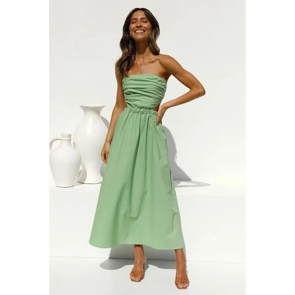 Robe Verte À Épaules Décolletées