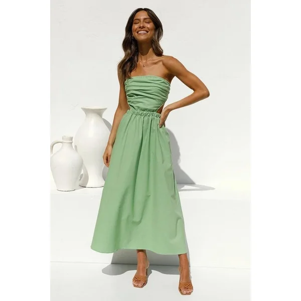 Robe Verte À Épaules Décolletées