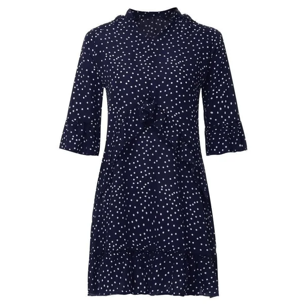 Robe Vintage À Pois Bleu Marine
