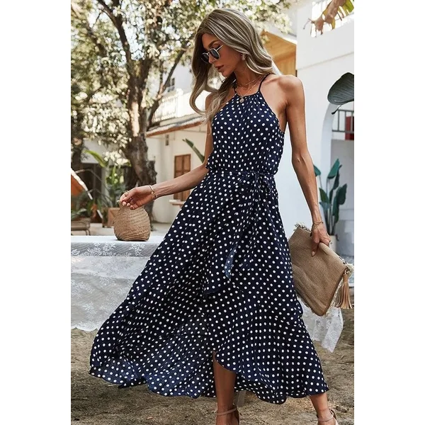 Robe À Bretelles À Pois