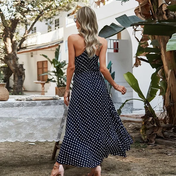 Robe À Bretelles À Pois