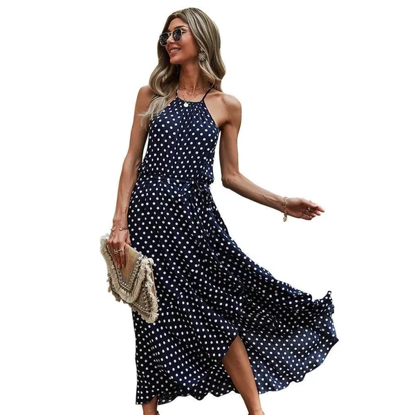 Robe À Bretelles À Pois