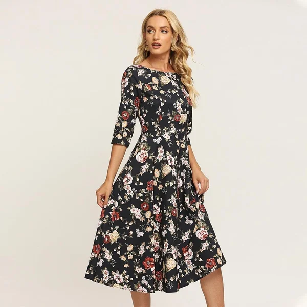 Robe À Fleurs D’Automne Bohemuan