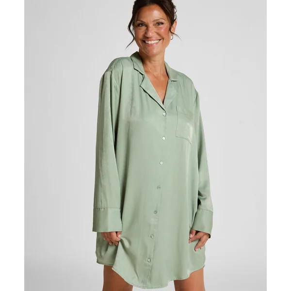Robe-chemise en satin Ayla - Vert