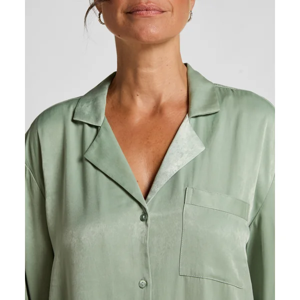 Robe-chemise en satin Ayla - Vert