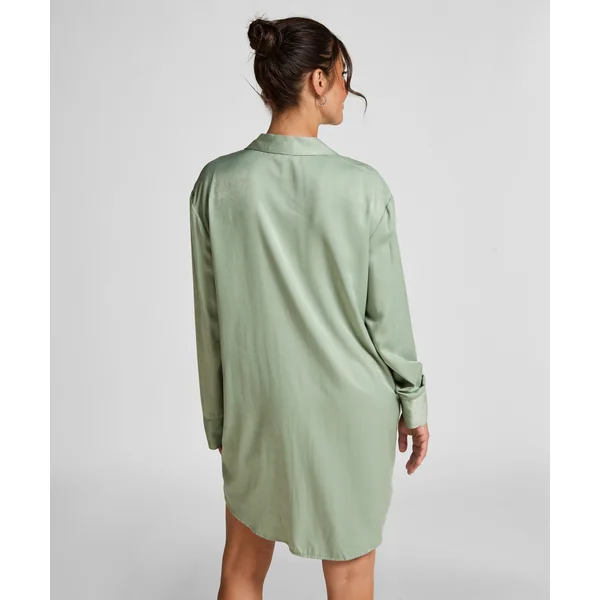 Robe-chemise en satin Ayla - Vert