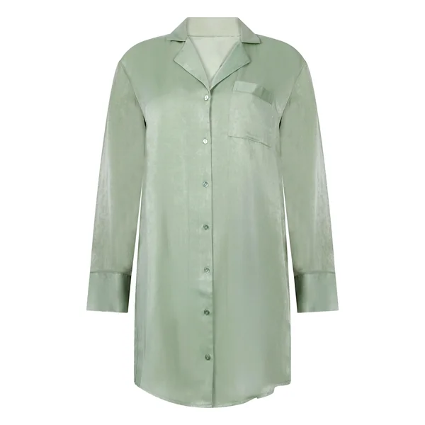 Robe-chemise en satin Ayla - Vert