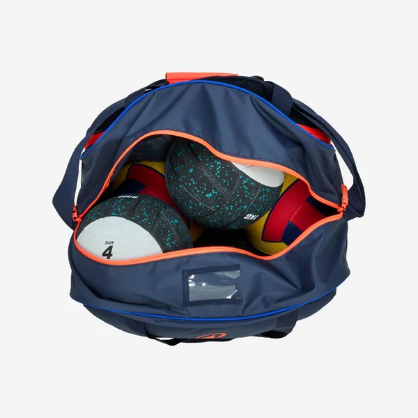 Sac a ballons water polo 60l bleu orange fluo