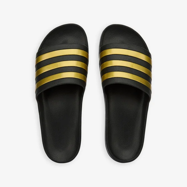 Sandale claquette ADILETTE AQUA noire or