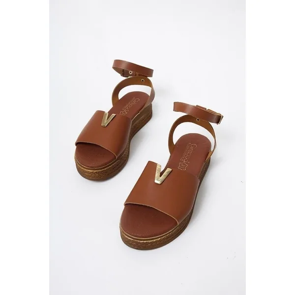 Sandales Compensées Cuir Bohème