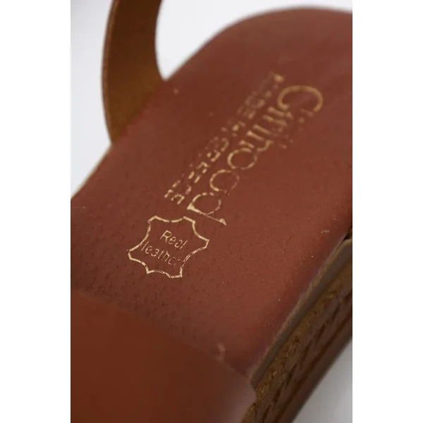 Sandales Compensées Cuir Bohème