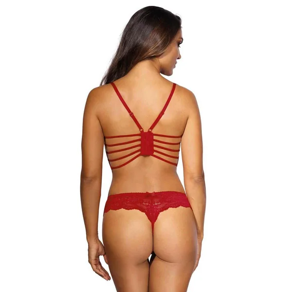 Semi-corset - Rouge en dentelle Axami lingerie