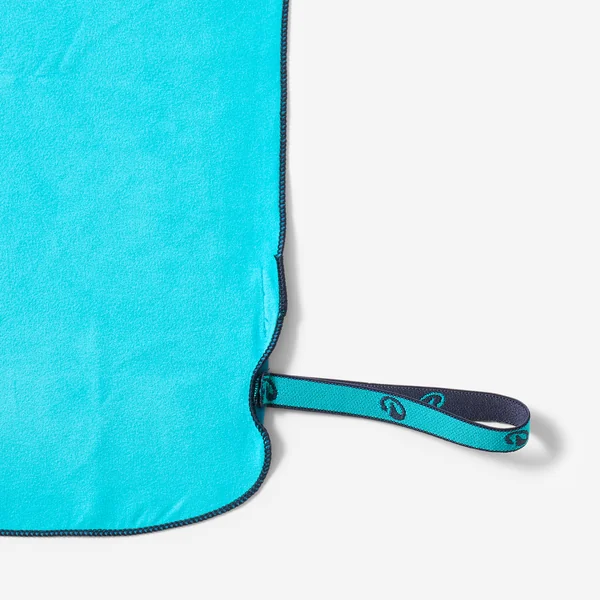 Serviette de bain microfibre double face bleu/vert taille l 80 x 130 cm