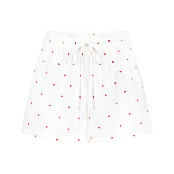 Short Cotton Hearts - Blanc
