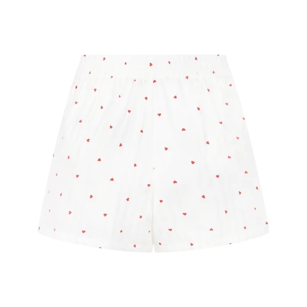 Short Cotton Hearts - Blanc