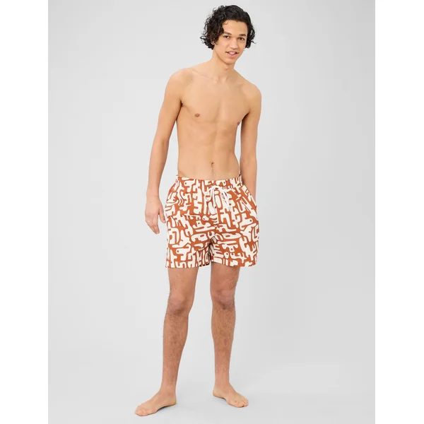 Short de bain imprimé Rouille