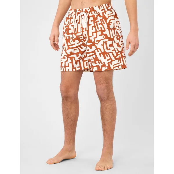 Short de bain imprimé Rouille