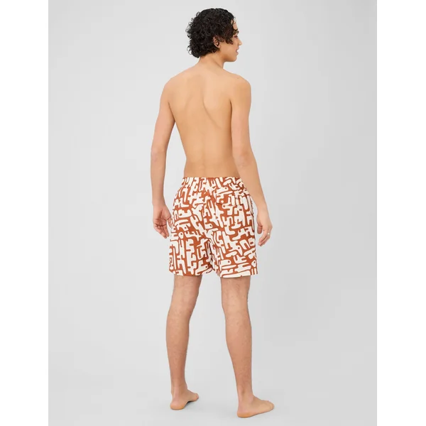 Short de bain imprimé Rouille