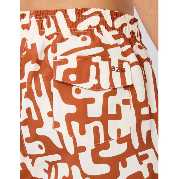 Short de bain imprimé Rouille