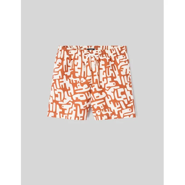 Short de bain imprimé Rouille