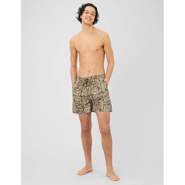 Short de bain imprimé Vert kaki