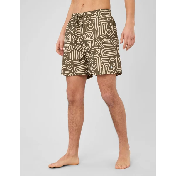 Short de bain imprimé Vert kaki